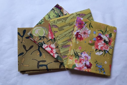 4 Fat Quarters, Green - Var. Designers FQ 18 x 22 Cotton Quilting Fabric Ver 13 - Picture 3 of 4