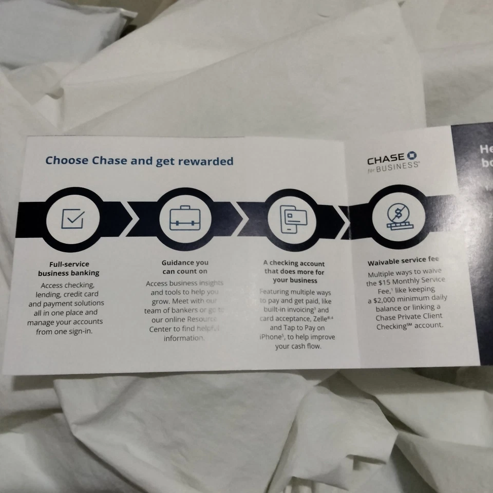 CHASE BANK for BUSINESS CHECKING $750 BONUS COUPON EXP 1/4/2026 PROMO COUPONS - Image 2 of 4