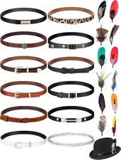 24 Pcs Stretchable Hat Bands Natural Assorted Feathers Hat Ribbons for Panama...