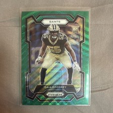 Panini 2023 Prizm Green Wave Isaiah Foskey #373 Rookie Saints Football Card