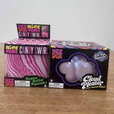 NeeDoh Nice Cube Candy Swirl Cloud Pleaser Soft Doh Squish Toys Lot of 2