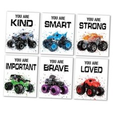 IIILUYOT Inspirational Racing Car Decor Kids Room Wall Decor, Positive Quotes