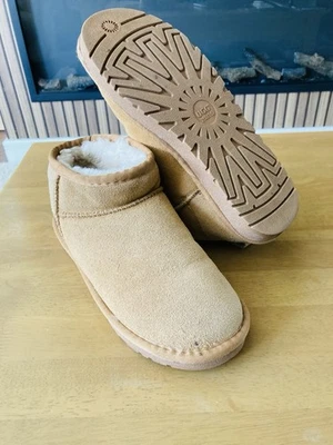 UGG Women's Classic Maxi Mini Mustard Seed Slip On Ankle Boots 1132017 MSRP £165