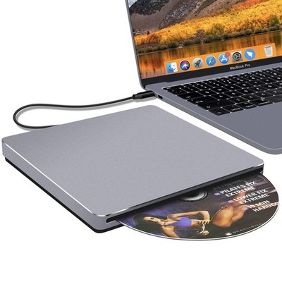 NOLYTH CD Drive External for Mac: USB C DVD Burner Player SuperDrive Grey 