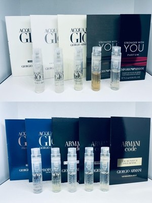Giorgio Armani Men Perfume Collection Sample Spray 10pc Set