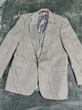 Hart Schaffner Marx Mens Grey Herringbone Blazer Two-Button Jacket 40