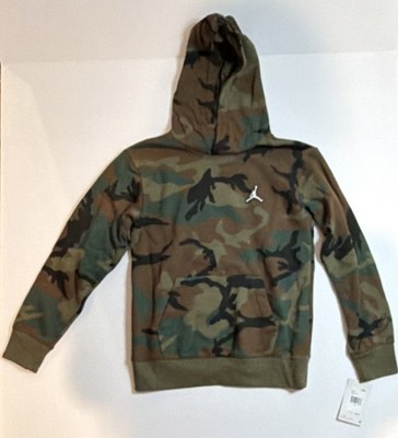 Jordan Camouflage Pullover Fleece Hoodie Boys Kids Hooded Sweatshirt Logo Size M