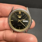 VTG Seiko 5 6309-7320 Mechanical Automatic Black Men’s Watch RUNS-PLS READ DESC.