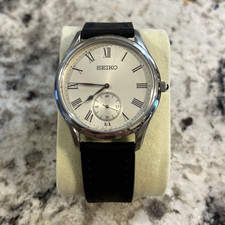 Seiko SRKO47 Mens Quartz Watch White Roman Di...