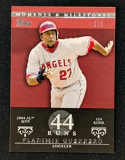 2007 Topps Moments & Milestones Vladimir Guerrero 1/1  (44 Runs) Angels Expos 42
