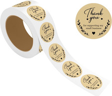 Thank You for Supporting My Small Business Stickers 2X2 Inch - 500 Pcs Roll roun