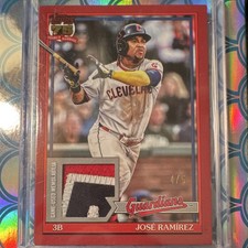 Topps 75 Series 1 José Ramírez Game-Used Memorabilia Card 4/5 Red