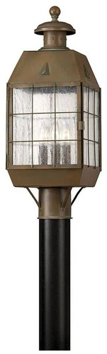 Hinkley Nantucket 20 3/4" High Aged Brass Outdoor Post Light - Picture 1 of 5