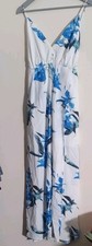 Simplee White & Blue Floral Dress Size M New