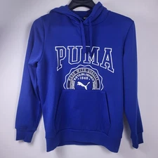 Puma Hoodie Size Men’s Size Medium Logo Blue Pullover Kangaroo Pouch New