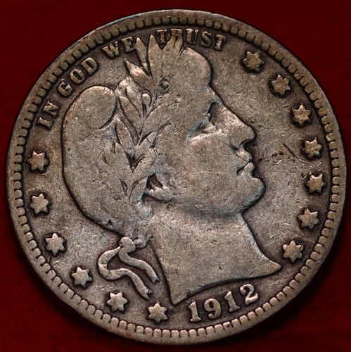1912-S San Francisco Mint Silver Barber Quarter - 第 1/2 張圖片