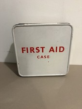 Vintage Metal First Aid Box Tin 1950s/1960s prop