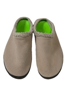 Oofos OOcoozie Shoes Mens 12 Khaki Comfort Recovery Slip On Slippers Fleece Mule Hey workhorse ?, meet recovery mule. Introducing OOcoozie  main image 4