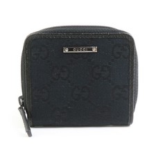 Custodia portamonete Gucci originale nera tela/pelle GG - H31909a