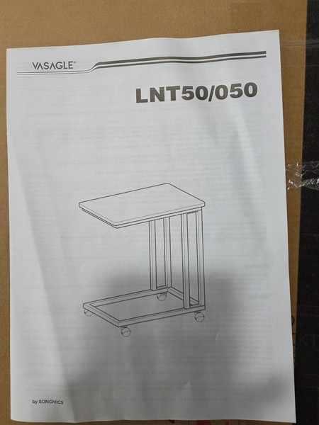 Vasagle Beistelltisch Mit Rollen C-Form Sofatisch 35X50X60 Cm LNT50X-image