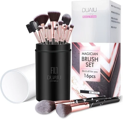 Make Up Pinsel Set Professionelles 16 pcs, DUAIU Make-up-Pinsel aus Marmor für