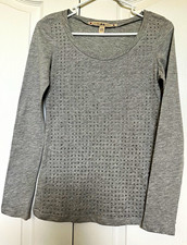 Chelsea & Violet Womens Gray Solid Studded Sc...