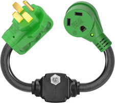 Overload Protector 50 Amp to 30 Amp RV Adapter Cord with Circuit Breaker, NEMA 1