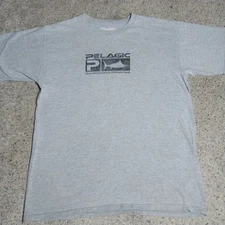 Pelagic T Shirt Medium Gray Short Sleeve High Performance Offshore Gear