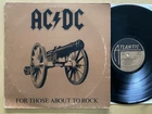 AC/DC- FOR THOSE ABOUT TO ROCK 1981 VINYL 1ST PRESS HARD ROCK HEAVY METAL VG