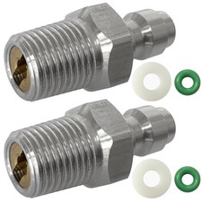 2PCS 8mm Quick-Disconnect Plug Adapter, Stainless Steel 1/8" NPT Male Thread ...