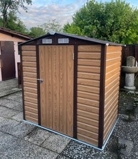Metal Garden Shed Outdoor Bike Utility Tool Tall Storage Unit Lock Patio Box