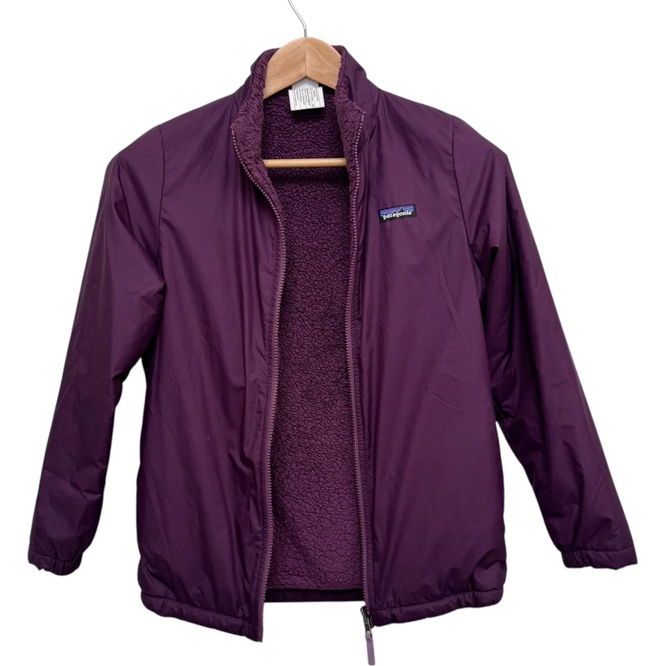 Patagonia Plum Purple Reversible Nylon Sherpa Jacket Youth Size XL (14) - Image 2 of 4