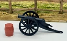 VTG MARX HARD PLASTIC BLACK NON-FIRING CANNON FORT APACHE ALAMO BLUE-GRAY EX