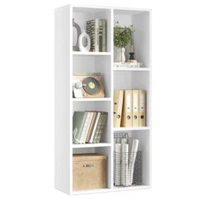 Bookcase, Bookshelf with 7 Compartments, Freestanding Shelves and Cube Organi...