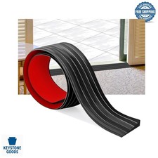 Black Rubber Door Threshold Ramp 2/5 Inch Rise, 3.3 Ft for Wheelchair & Acces...