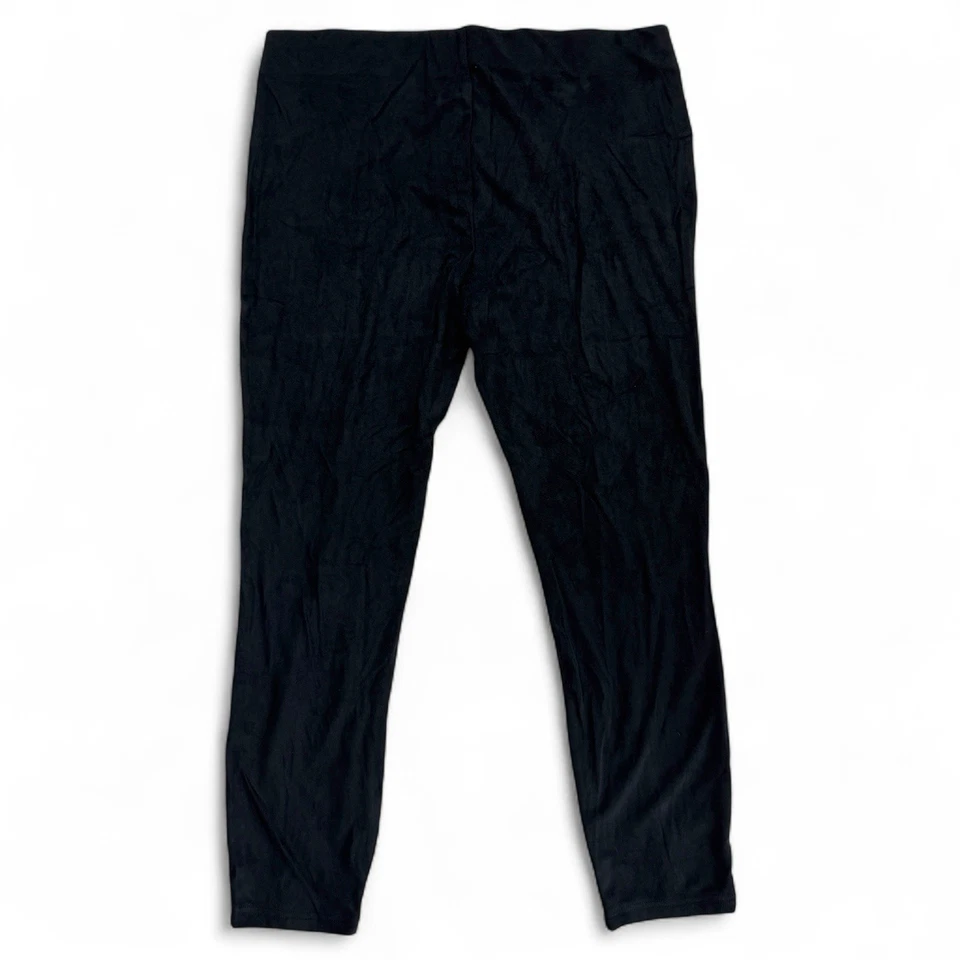 Leggings Skimmer Tono Con Cordones Microgamuza Negros Súper Suaves Para Mujer Talla XL Nuevos Foto 3 de 4