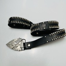 Vintage Jana Western Biker Studded Leather Belt Eagle Buckle Unisex