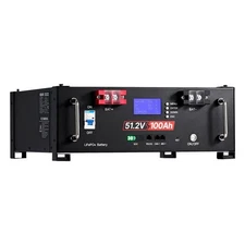 51.2V 5.12kWh 100Ah LiFePO4 Battery Built-in BMS Bluetooth LCD Display