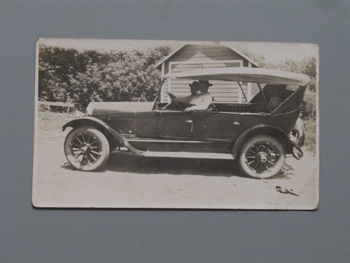 1922 Oldsmobile Touring Car Vintage Photograph 5" x 3" Message Female Driver - Picture 3 of 3