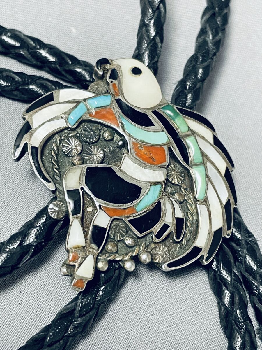 Johnny Lucio Vintage Native American Zuni Turquoise Sterling Silver Bracelet Johnny Lucio Vintage Native American Zuni Turquoise Sterling Silver Bracelet