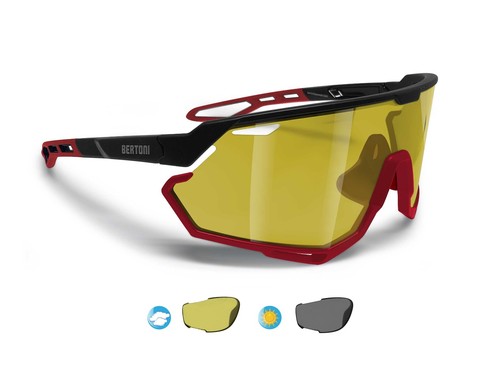 Bertoni Sport Sunglasses Men Women Wide Photochromic Polarized Lens ALPHA Y - Picture 13 of 18