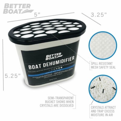 2 Pack Boat Dehumidifier Moisture Absorber and Charcoal Deodorizer Remove Damp..