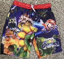 NINTENDO 2008 Super Mario Galaxy Swim Shorts Youth/Boys Large 10/12 RARE