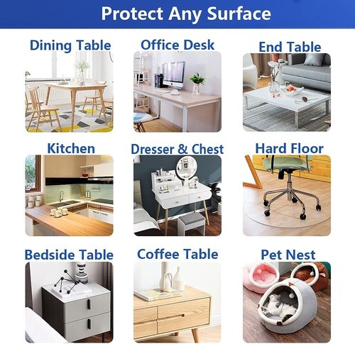 Customizable Transparent PVC Table Pad - 27.6x59 in for Easy Surface Protection - Picture 8 of 11