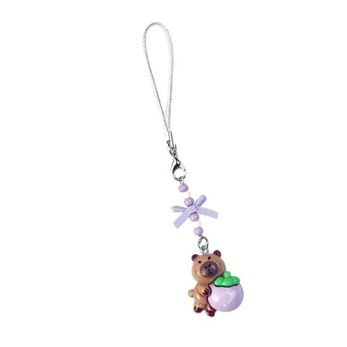 Adorable Capybaras Beaded Phone Charm Phone Lanyard Pendant For Cute Style - 第 7/13 張圖片