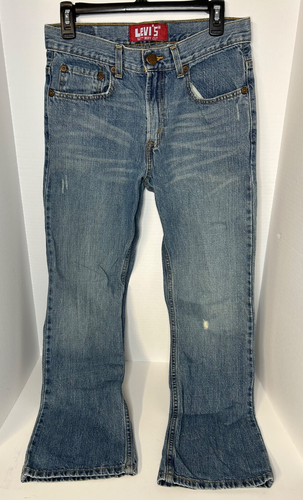 Vtg Levis 527 Boys Size 18 Reg 29X29 Boot Cut Denim Jeans Medium Wash Blue - Picture 7 of 12