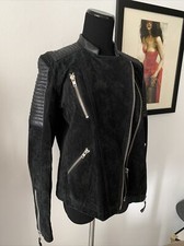 Mango Suede Motorcycle Biker Jacket Medium M