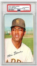1970 Topps Baseball Super SQUARE CORNER Proof OLLIE BROWN Blank Back PSA