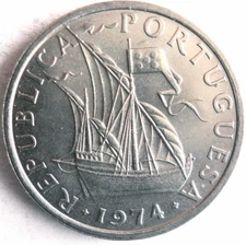 1974 PORTUGAL 10 ESCUDOS - Excellent Coin - FREE SHIP - Portugal Bin #B