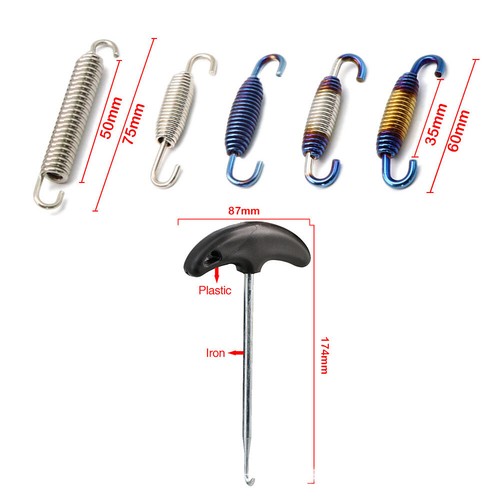 Exhaust Pipe Muffler Mounting Springs Hooks Set Link Stainless Steel All Blue - Picture 5 of 5